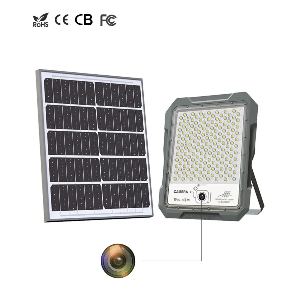 Reflektor LED zasilany energią słoneczną z inteligentnym kamerą Wi-Fi